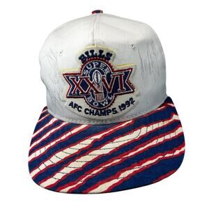 VTG 1992 Buffalo Bills Super Bowl autograph Bruce Smith Jeff Wright hat DAMAGED
